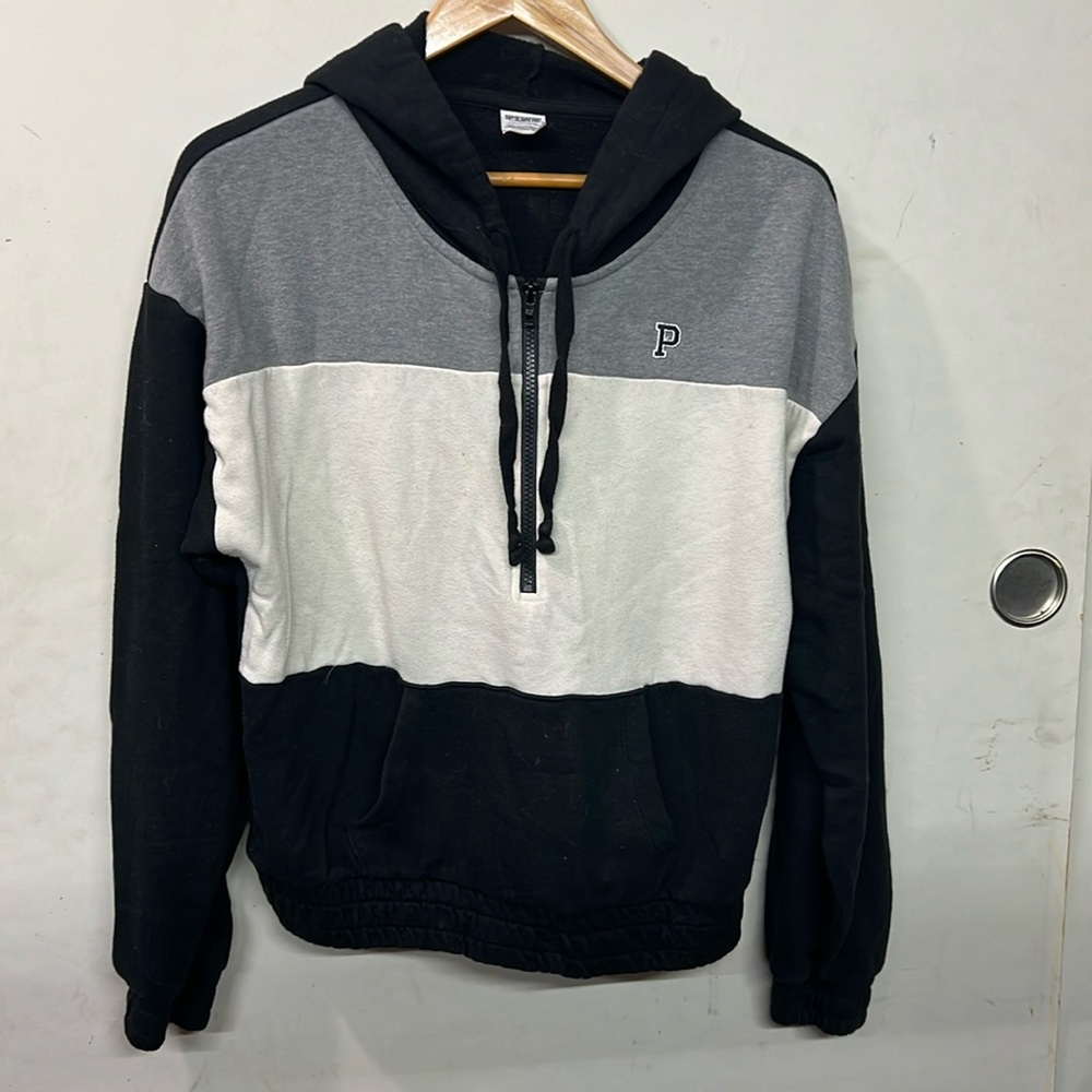 Pink Victoria’s Secret half zip hoodie sweater